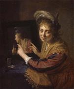 Girl at a Mirror Rembrandt